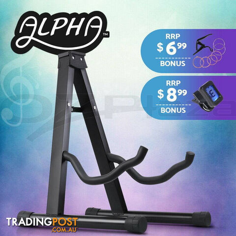 ALPHA Folding Acoustic Guitar Stand Bass Floor Rack Holder Accessories Pack