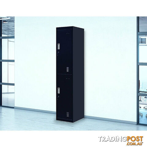 2-Door Vertical Locker for Office Gym Shed School Home Storage