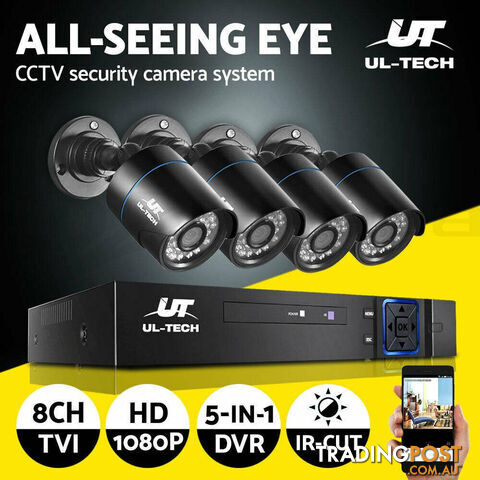 UL Tech 1080P 8 Channel HDMI CCTV Security Camera with 1TB Hard Drive