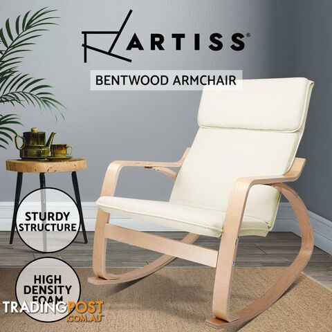 Artiss Fabric Rocking Armchair - Beige