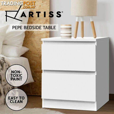 Artiss Bedside Table Cabinet Lamp Side Tables Drawers Nightstand Unit White