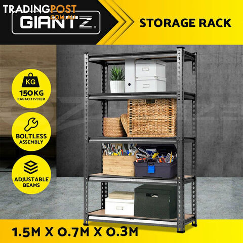 Giantz 1.5M Metal Steel Warehouse Shelving Racking Garage Storage Shelves Racks