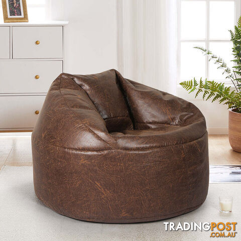 Marlow Bean Bag Chair Cover PU Couch Brown