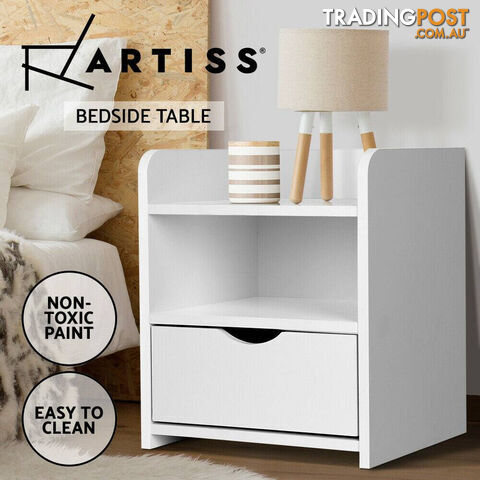 Artiss Bedside Table Drawer - White