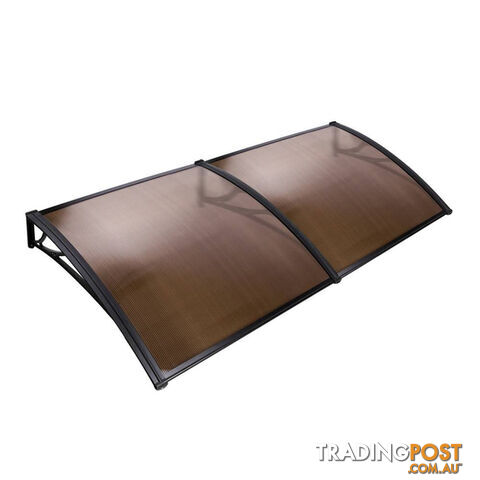 Instahut Window Door Awning Door Canopy Patio UV Sun Shield BROWN 1mx2m DIY