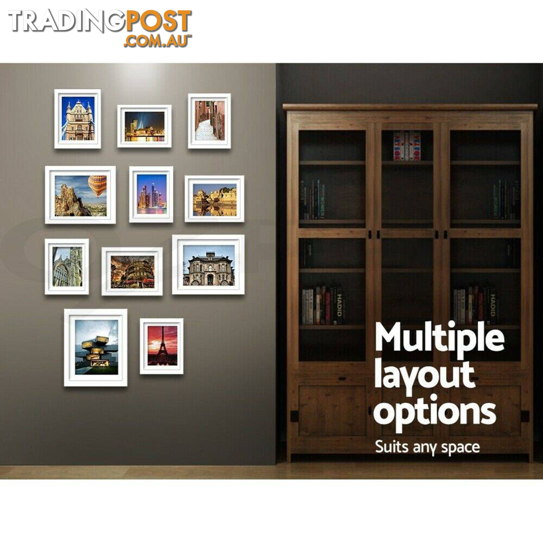 11 PCS Photo Frame Wall Set Collage Picture Frames Home Decor Present Gift White