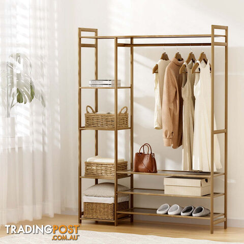 Artiss Clothes Rack Coat Stand 8 Shelves Bamboo
