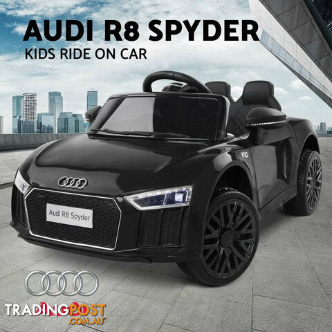 Kids Ride On Car Audi R8 Licensed Electric 12V Black