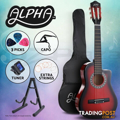 Alpha 34" Inch Guitar Classical Acoustic Cutaway Wooden Ideal Kids Gift