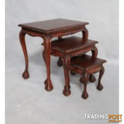 Solid Mahogany Wood Reproduction Nest Table