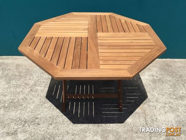 Outdoor Furniture Solid Teak Wood Octagonal Folding Table 120cm