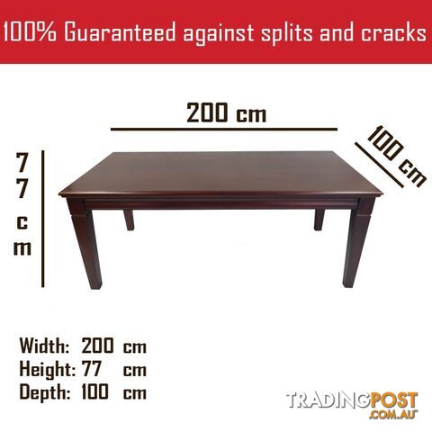 Solid Mahogany Wood Dining Table 2 meters