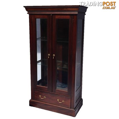 Solid Mahogany Timber Book Case With Drawer