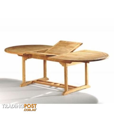 Outdoor Furniture Solid Teak Wood Oval Extension Table 2.4m