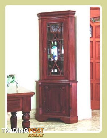 Solid Mahogany Timber Corner Cabinet