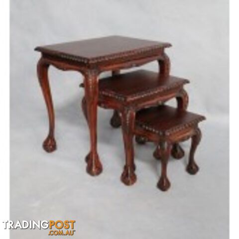 Solid Mahogany Wood Reproduction Nest Table