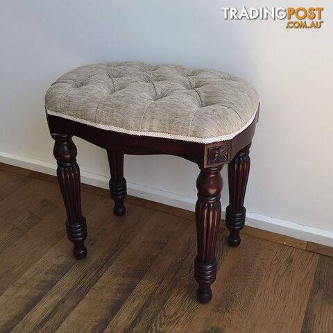 Solid Mahogany Wood Bed End / Hand Crafted Stool