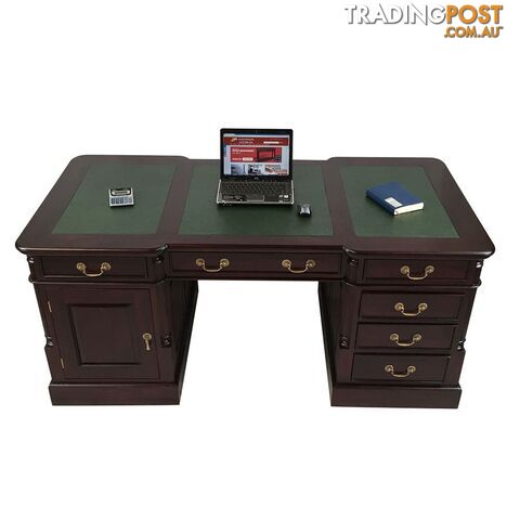 Solid Mahogany Wood Office Executive Partners Desk - photo 4 of 12