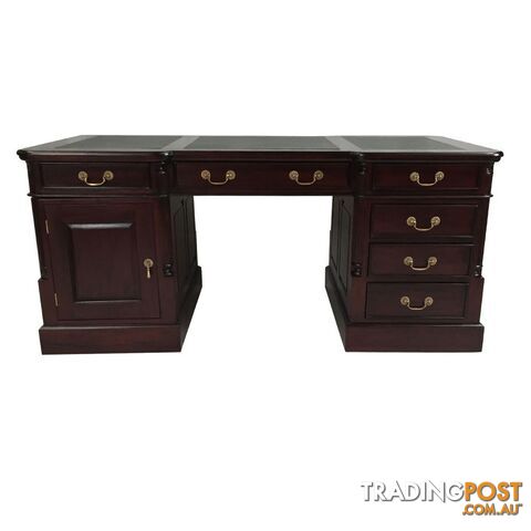 Solid Mahogany Wood Office Executive Partners Desk - photo 5 of 12