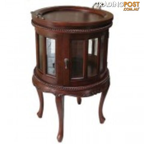 Solid Mahogany Wood Tea Table Round