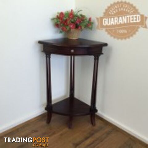 Solid Mahogany Wood Corner Lamp Table