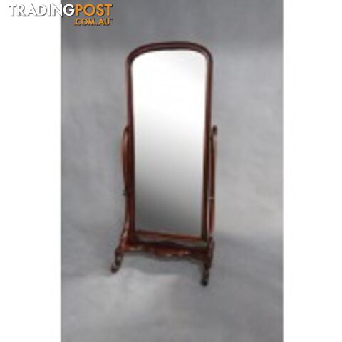 Solid Mahogany Timber Victorian Cheval Mirror