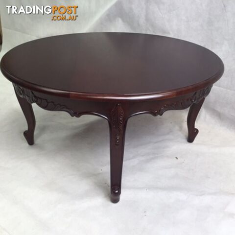 Solid Mahogany Wood Louis Round Coffee Table