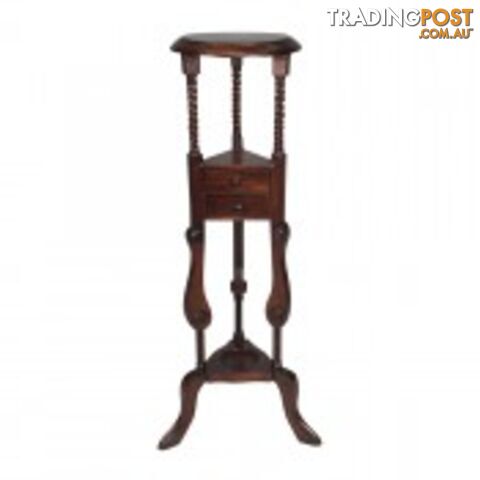 Solid Mahogany Wood Twist Plant Stand / Flower Stand