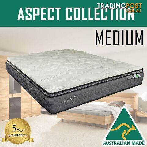 Australian Made Pillow Top Spring Mattress - 10 Years Warranty - King Size - ASPECT