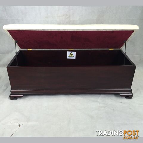 Mahogany Wood Large Storage Box & Ottoman - photo 2 of 2