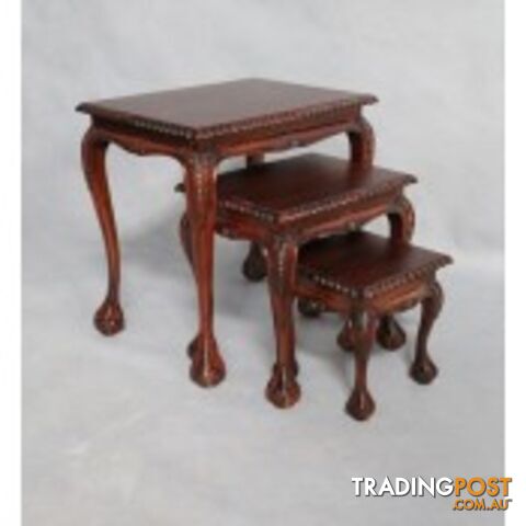 Solid Mahogany Wood Reproduction Nest Table