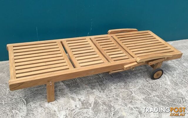 Outdoor Furniture Solid Teak Wood 3 Fold Sun Lounger