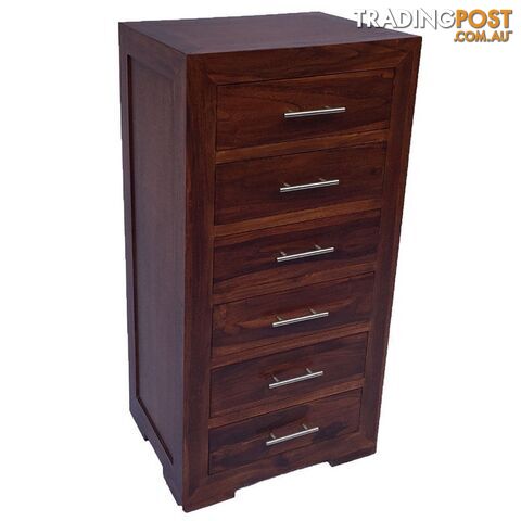 Solid Wood Bedroom Tallboy / Chest with 6 Large Drawers