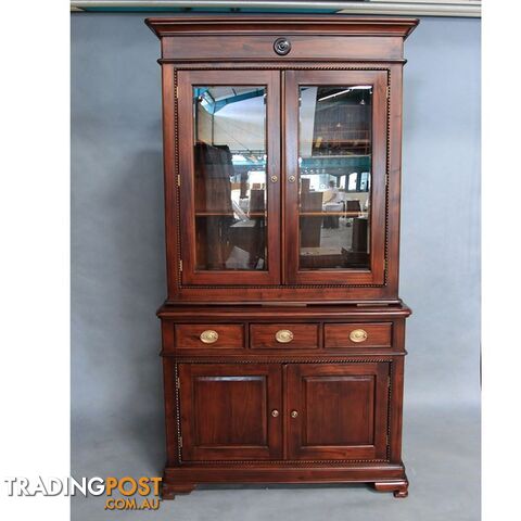 Mahogany Wood Display Cabinet With Cupboard & Drawers - photo 4 of 5