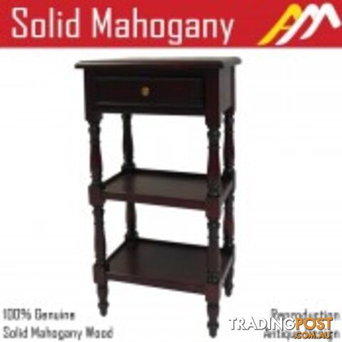 Solid Mahogany Wood Reproduction Side Table