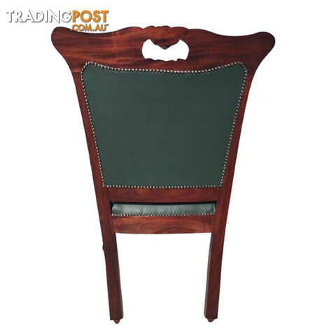 Solid Mahogany Wood Flute Leg Office Desk Chair - photo 5 of 6