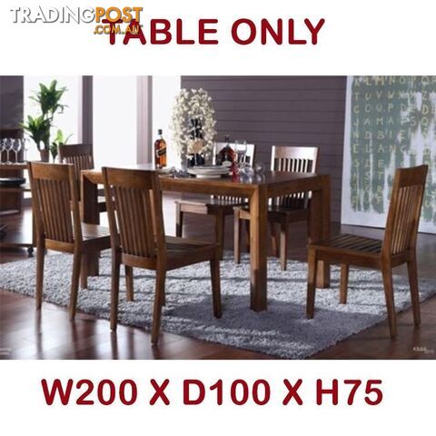 Solid Walnut Timber Dining Table 2m