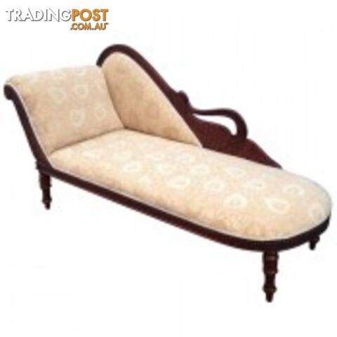 Solid Mahogany Wood Swan Chaise Lounge / Love Seat