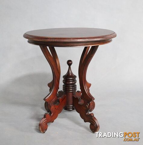 Solid Mahogany Wood Round Side Table