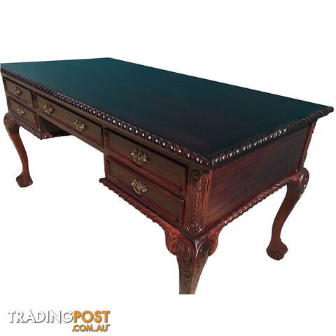 Solid Mahogany Wood Desk - photo 4 of 6