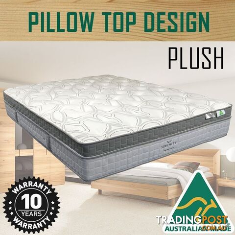 Australian Made Pillow Top Spring Mattress - 10 Years Warranty - Double Size -...