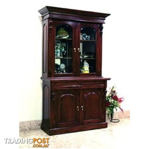 Solid Mahogany Timber Bookcase / Display Cabinet