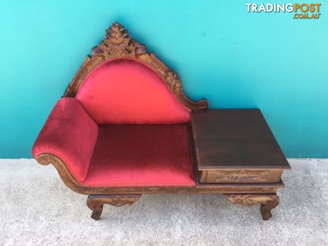 Solid Mahogany Wood Chaise Lounge / Phone Table REDUCED - photo 2 of 5