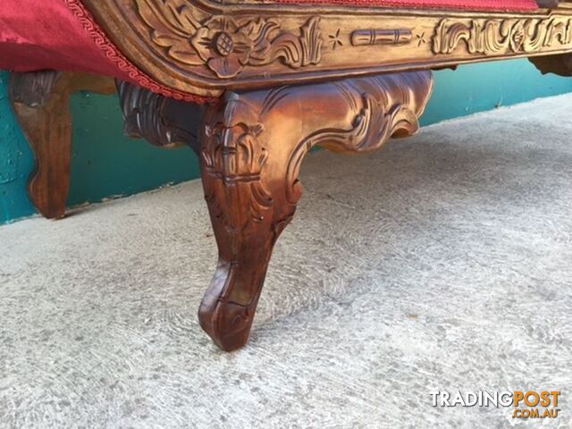 Solid Mahogany Wood Chaise Lounge / Phone Table REDUCED - photo 5 of 5