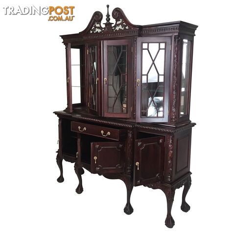 Solid Mahogany Wood 4 Door Display Cabinet / Bookcase - photo 3 of 13