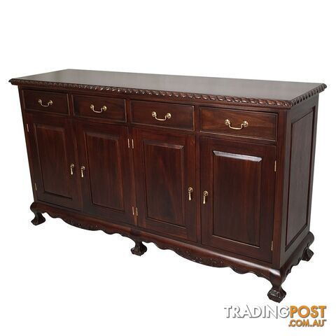 Solid Mahogany Wood 4 Door Buffet