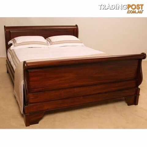 Mahogany Wood Queen Size Sleigh Bed