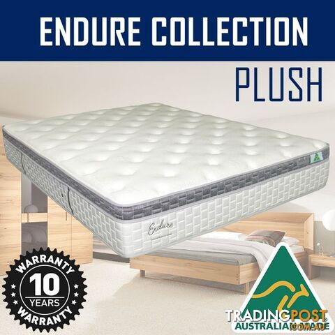 Australian Made Pillow Top Spring Mattress - 10 Years Warranty - King Single Size - ENDURE - photo 2 of 4
