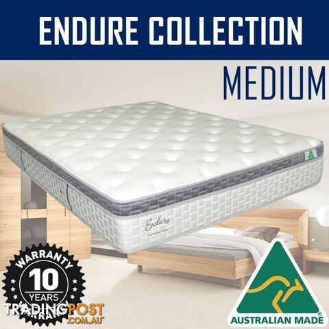 Australian Made Pillow Top Spring Mattress - 10 Years Warranty - King Single...