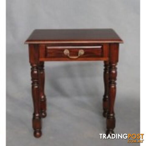 Solid Mahogany Round Leg Hall Table 1 Drawer